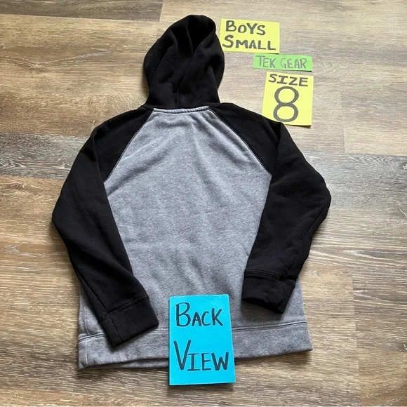 Tek Gear Boys Size 8 Black and Gray Ragland Hoodie - Picture 5 of 5